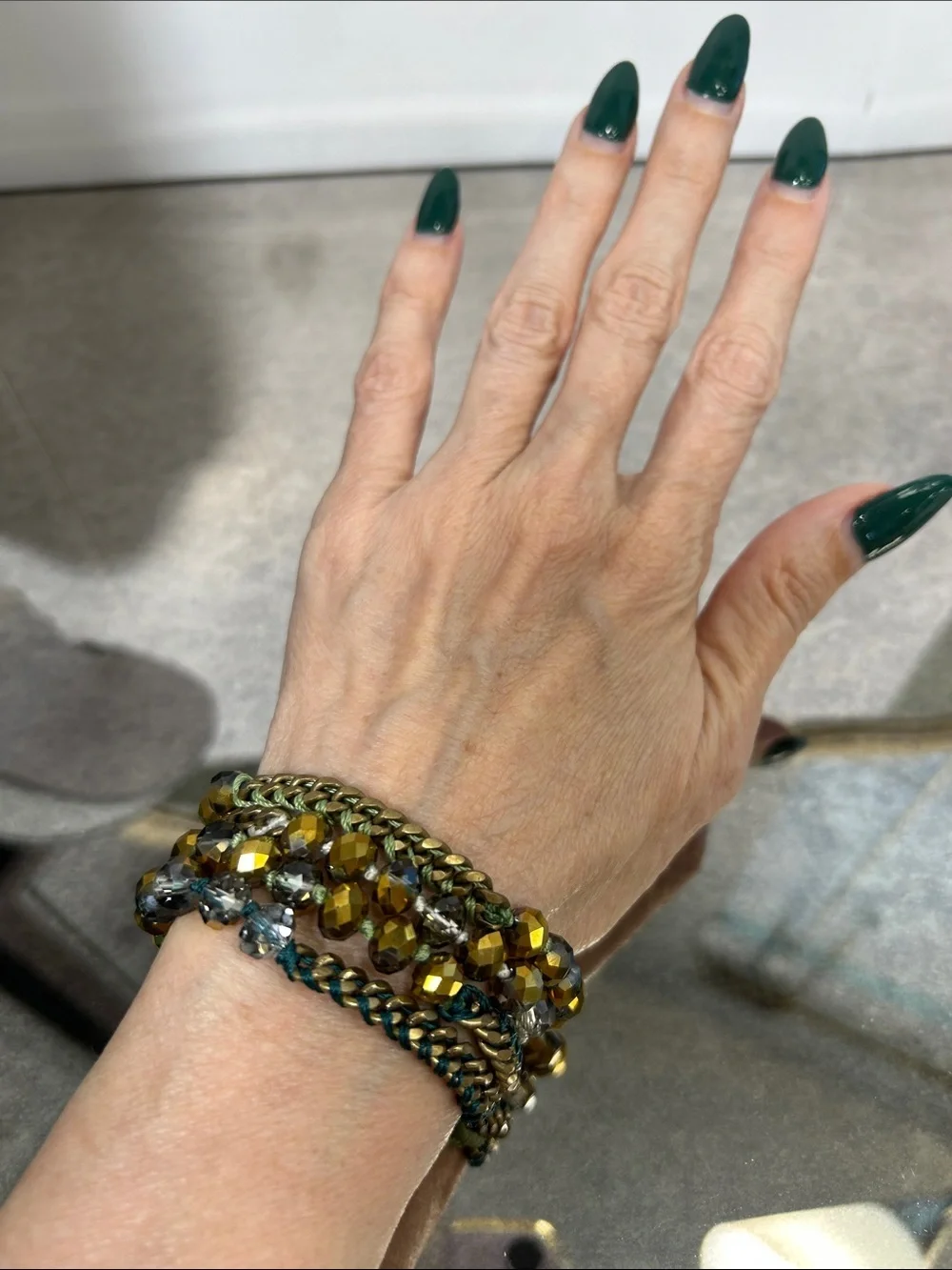 Chloe + Isabel Gold and Smoke Multi-Strand Crystal Beaded Bracelet